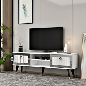 Lidya Tv Stand Beyaz-gümüş