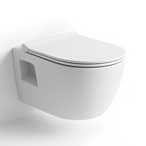 Rondo Beyaz Kanallı Asma Klozet Rnd5508, Nkp Grande Yavaş Kapak