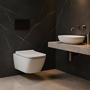 Luna Beyaz Kanalsız Asma Klozet Ln5610, Nkp Lento Duroplast Yavaş Kapak