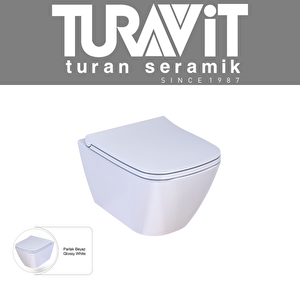 LN5610 LUNA Rimout Kanalsız Asma Klozet,Nkp Yavaş Kapak