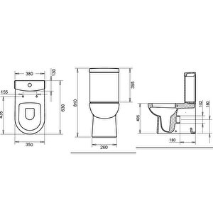 Turavit Omega Beyaz Kanallı Duvara Sıfır Klozet Takımı Omg1303, Nkp İnci Yavaş Kapak