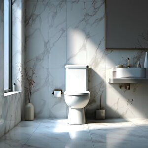 Turavit Alize Beyaz Kanallı Alttan Çıkışlı Klozet Takımı Alz6003, Nkp İnci Yavaş Kapak