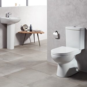 Turavit Alize Beyaz Kanallı Alttan Çıkışlı Klozet Takımı Alz6003, Nkp İnci Yavaş Kapak