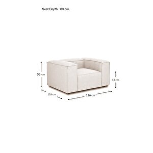 Mode Soft Tek Modül Berjer 01 Kırık Beyaz Keten Kumaş İşbir Sünger (dairenize Teslim)