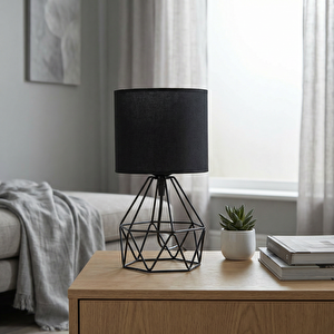 Piramit Mini Abajur Siyah