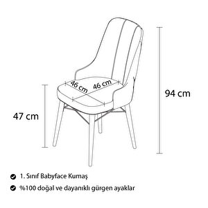 Alfa 4 Adet 1. Kalite Siyah Gürgen Ayaklı Sandalye Lacivert
