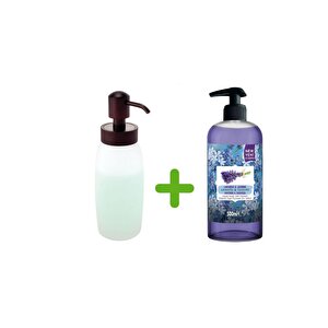 Buz Desenli Cam Sıvı Sabunluk Ve 400 Ml Sıvı Sabun Lavanta Kokulu