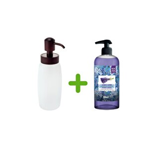 Buz Desenli Cam Sıvı Sabunluk Ve 400 Ml Sıvı Sabun Lavanta Kokulu