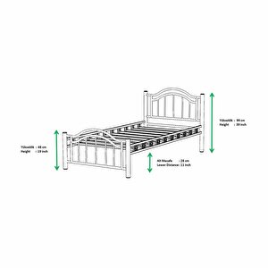 Argimo Belinay Tek Kişilik Ferforje Siyah Metal Karyola 90x200
