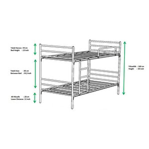 Argimo Linda Metal Siyah Ranza 90x200