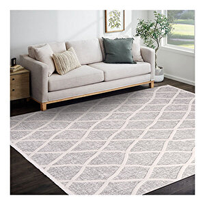 Alice Geometrik Desen Gri Halı 611405 80x300 cm