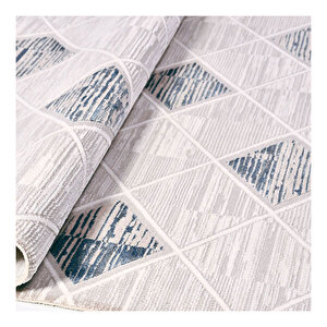Ghost Gri Geometrik Desen Halı 616109