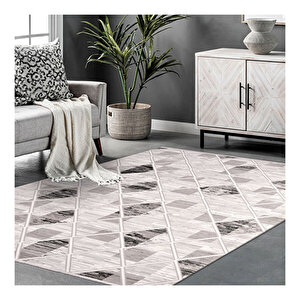Ghost Gri Geometrik Desen Halı 616111