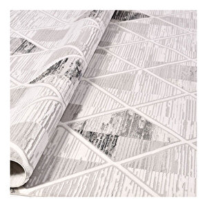 Ghost Gri Geometrik Desen Halı 616111