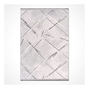 Legro Gri Geometrik Desen Halı 611558 80x150 cm