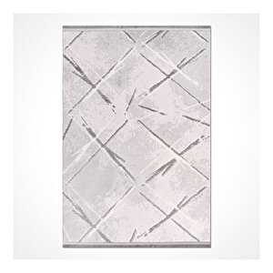 Legro Gri Geometrik Desen Halı 611558 120x180 cm