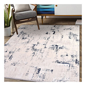 Sedir Krem Lacivert Modern Halı 617353 200x290 cm