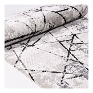 Flamingo Gri Geometrik Halı 611353