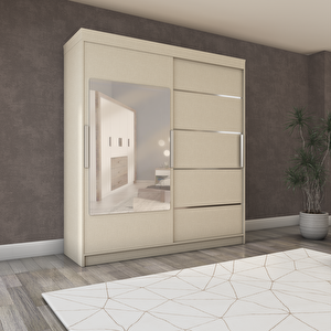 Sürgülü Gardırop İki Kapaklı 160/210cm (KOTON VİZON)