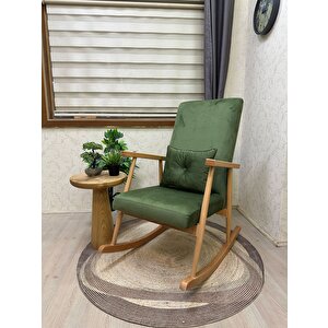 Trend Naturel Beta Yeşil Sallanan Sandalye Dinlenme Emzirme Baba Tv Okuma Koltuğu Berjer Yeşil