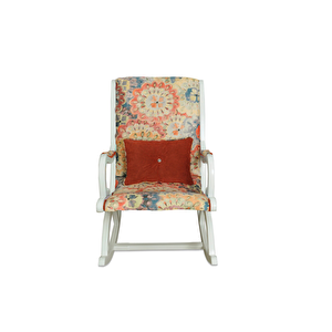 Rustik Lake Çiçekli Sallanan Sandalye Dinlenme Emzirme Baba Tv Okuma Uzanma Koltuğu Berjer Çok Renkli