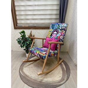 Trend Naturel Diego Modern Ahşap Sallanan Sandalye Dinlenme Emzirme Baba Tv Okuma Koltuğu Berjer Çok Renkli