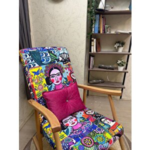 Trend Naturel Diego Modern Ahşap Sallanan Sandalye Dinlenme Emzirme Baba Tv Okuma Koltuğu Berjer Çok Renkli