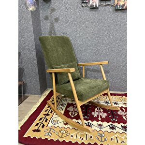 Trend Naturel Yeşil Sallanan Sandalye Dinlenme Emzirme Baba Tv Okuma Koltuğu Berjer Yeşil