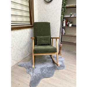 Trend Naturel Yeşil Sallanan Sandalye Dinlenme Emzirme Baba Tv Okuma Koltuğu Berjer Yeşil