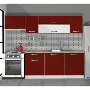 Ekol 240 Mdf Hazır Mutfak Dolabı Bordo