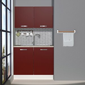 Mini 100 Mdf Hazır Mutfak Dolabı Bordo