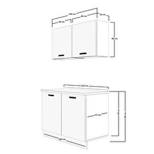 Mini 120 Mdf Hazır Mutfak Dolabı Bordo