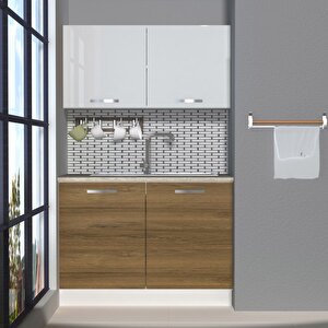 Mini 120 Mdf Hazır Mutfak Dolabı Pera Beyaz