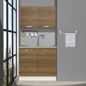 Mini 90 Mdf Hazır Mutfak Dolabı Naturel Pera