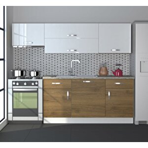 Prestij 220 Mdf Hazır Mutfak Dolabı Pera Beyaz
