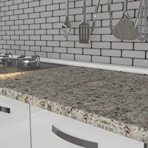 Prestij 280 Mdf Hazır Mutfak Dolabı Bordo Beyaz
