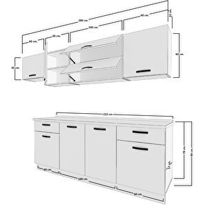 Prestij 280 Mdf Hazır Mutfak Dolabı Naturel Pera