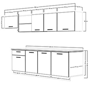 Smart 280 Mdf Hazır Mutfak Dolabı Pera Beyaz
