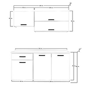 Style 160 Mdf Hazır Mutfak Dolabı Pera Beyaz