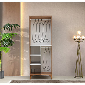 Guneystore Paris 2 Kapaklı Komple Mdf Atlantik Çam-beyaz Gardırop