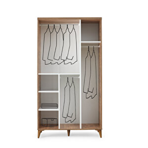 Guneystore Paris 3 Kapaklı Komple Mdf Atlantik Çam-beyaz Gardırop