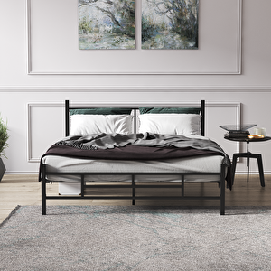 Defne Metal Karyola 140x190 Cm Siyah
