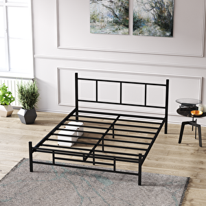 Defne Metal Karyola 140x190 Cm Siyah