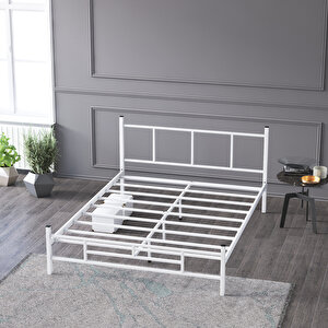 Defne Metal Karyola 150x200 Cm Beyaz