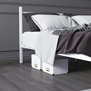 Defne Metal Karyola 160x200 Cm Beyaz