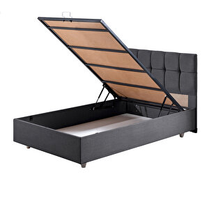 Berlin Tek Kişilik Baza Başlık Comfort Yatak Seti Antrasit 90x190 cm