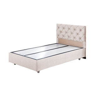 Eylül Tek Kişilik Baza Başlık Comfort Yatak Seti Krem 120x200 cm