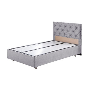 Eylül Tek Kişilik Baza Başlık Comfort Yatak Seti Açık Gri 90x200 cm