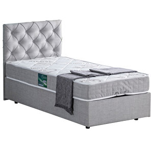 Eylül Çift Kişilik Baza Başlık Comfort Yatak Seti Açık Gri 140x190 cm