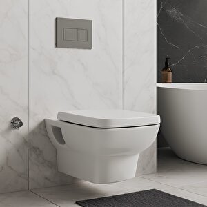 Plaza Beyaz Kanallı Asma Klozet Plz1710, Nkp Sedef Yavaş Kapak